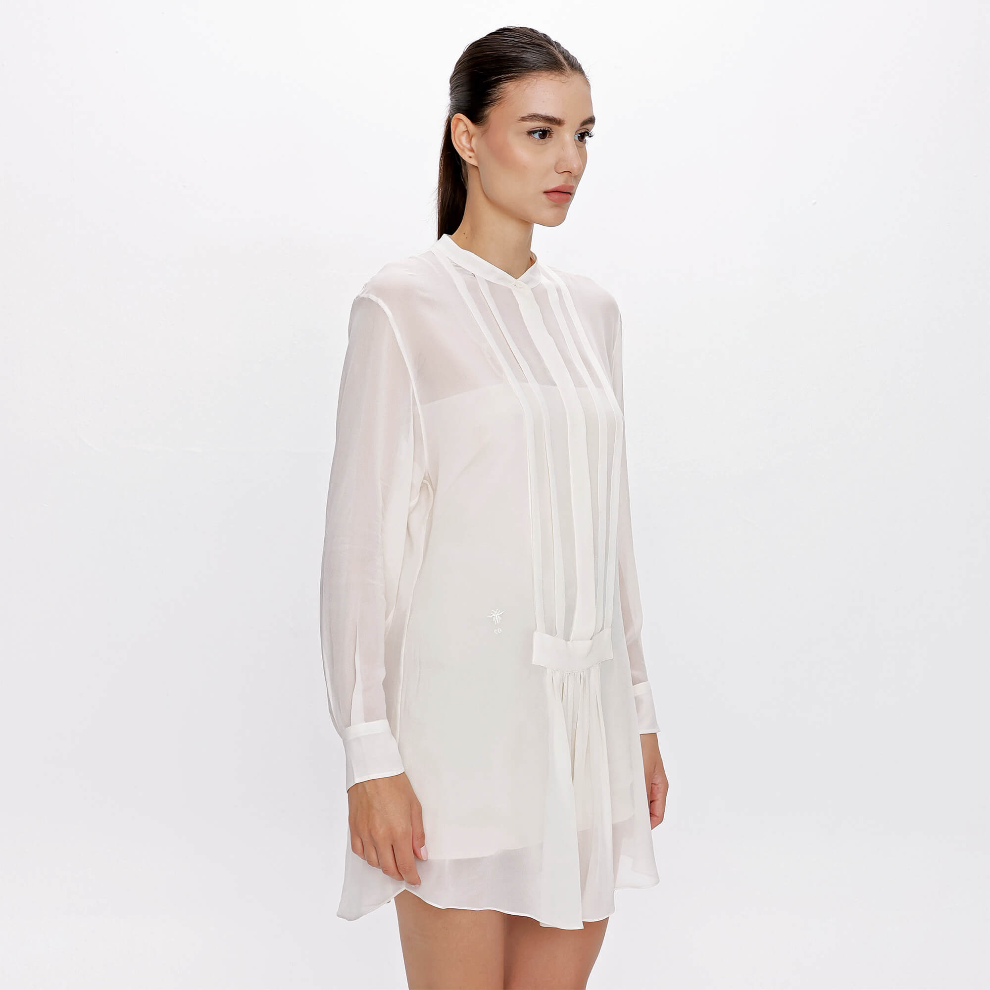 Christian Dior - Off White Silk Tunic Dress